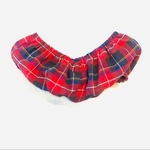 Red Plaid Flannel Bandeau Tube Top M/L Layers
